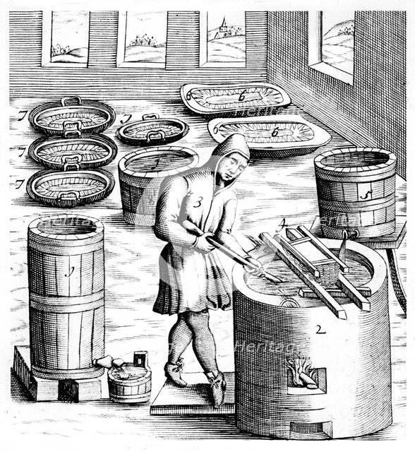 Crystallization of saltpetre (nitre, potassium nitrate, or KN03), 1683. Artist: Unknown