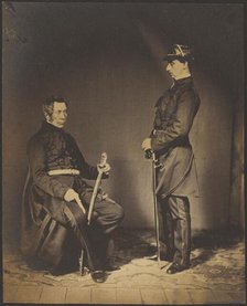 Lt. Gen. Sir Burgoyne, G.C.B. Seated in Dress Uniform with Aide to his Right, 1855. Creator: Roger Fenton.