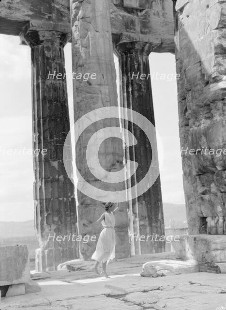 Kanellos dance group at ancient sites in Greece, 1929 Creator: Arnold Genthe.