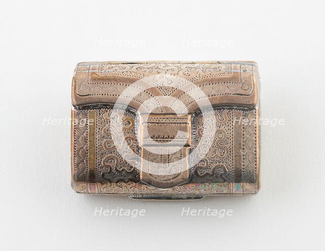 Purse-Shaped Vinaigrette, Birmingham, 1817/18. Creator: Joseph Willmore.