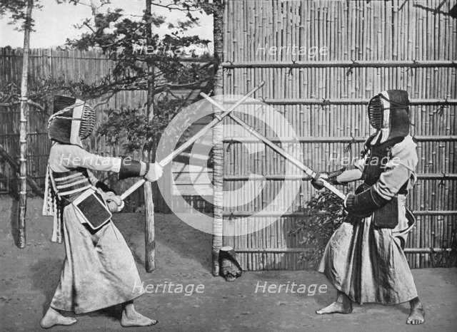 'Fencers Taking Positions', c1903, (1903). Artist: Ogawa & Burton.