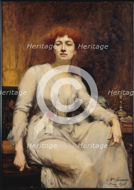 Severine (known as Caroline Remy, wife Guebhard, 1855-1929), socialist journalist, 1893. Creator: Amelie Beaury-Saurel.