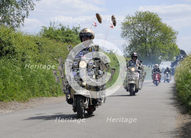 Mods on scooters on club run 2008. Artist: Unknown.