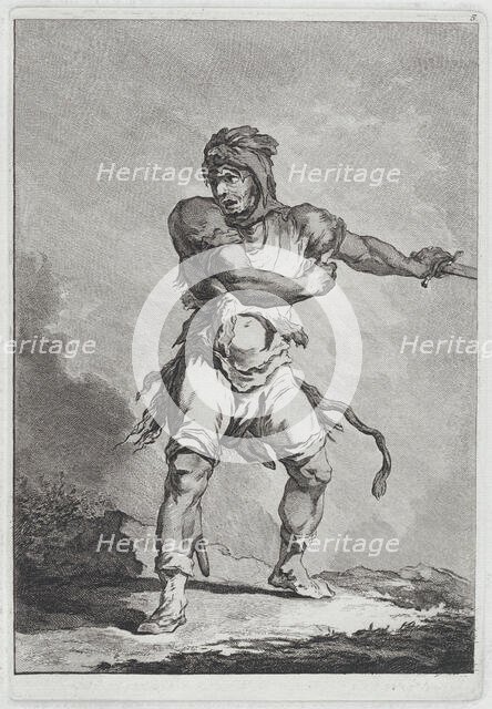 Savage Soldier Holding a Sword, 1764. Creator: Matthias Pfenninger.
