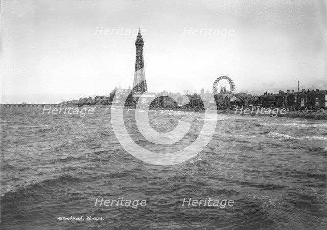 High tide at Blackpool, Lancashire, 1894-1910. Artist: Unknown