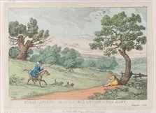 Rural Sports, or an Old Mole Catcher in Full Scent, [1811], reprint., [1811], reprint. Creator: Thomas Rowlandson.