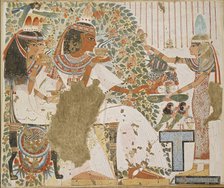 Copy of wall painting, private tomb 51 of Userhet, Thebes, 20th century. Artist: Anna (Nina) Macpherson Davies.