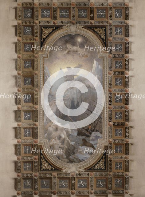 Esquisse pour le salon d'entrée Nord de l'Hôtel de Ville : L'Aurore boréale (plafond), 1892. Creator: Henri Camille Danger.