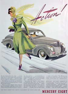 Advert for the Mercury Eight motor car, 1939. Artist: Unknown
