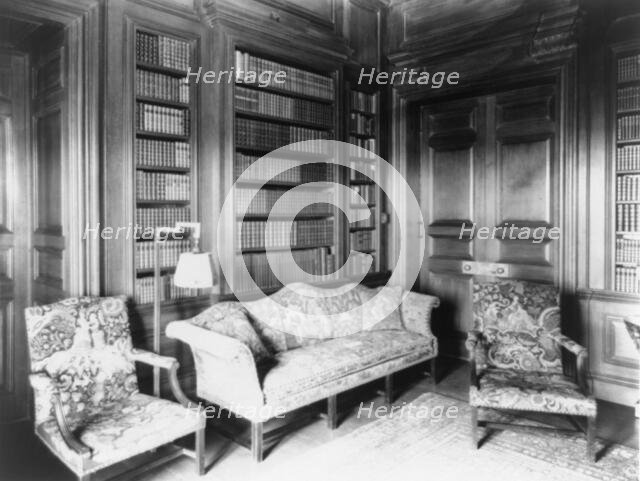 Library in Mrs. Hamilton Rice home, Newport, Rhode Island, 1917. Creator: Frances Benjamin Johnston.