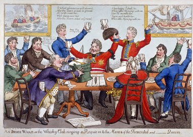 Gallery image of 'An Irish wake...', 1821. Artist: Anon