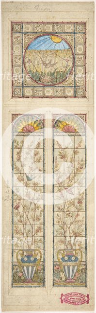 Design for a stained glass window, 1866-92. Creator: Alexander Gibbs.