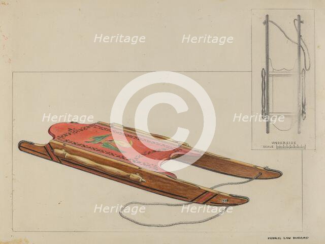 Child's Sled, c. 1937. Creator: Francis Law Durand.