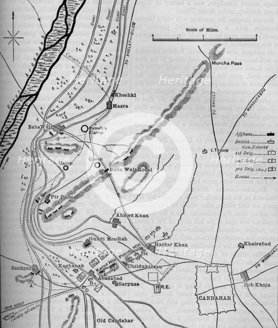 'Plans of the Battle of Candahar, (September 1, 1880)', c1880. Artist: Unknown.