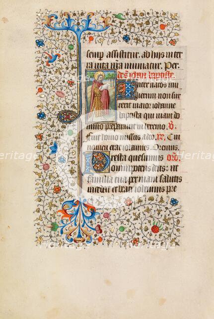 Saint John the Baptist with the Lamb of God; Book of Hours, about 1440-1450. Creator: Workshop of the Bedford Master.