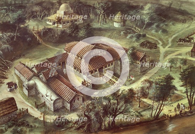 Lullingstone Roman Villa, AD360, (c1990-2010). Artist: Ivan Lapper.