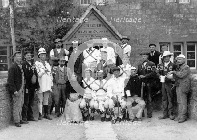 The Headington Quarry Morris Dancers outside the Chequers, Oxford, Oxfordshire, c1860-c1922. Artist: Henry Taunt