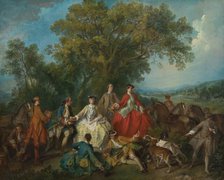 Picnic after the Hunt, probably c. 1735/1740. Creator: Nicolas Lancret.