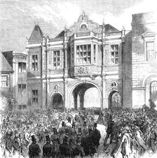 Opening of the new Corn Exchange at Aylesbury, 1865. Creator: C. R..