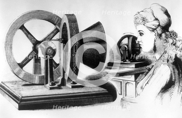 Edison's voice amplifying machine, c1878. Artist: Unknown