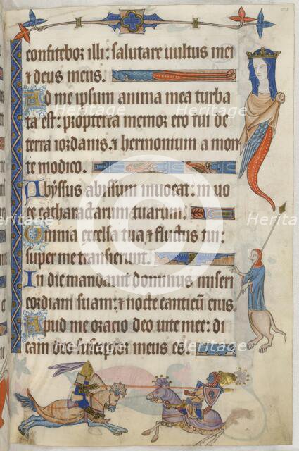 Two knights jousting, 1325-1335.  Creator: Unknown.