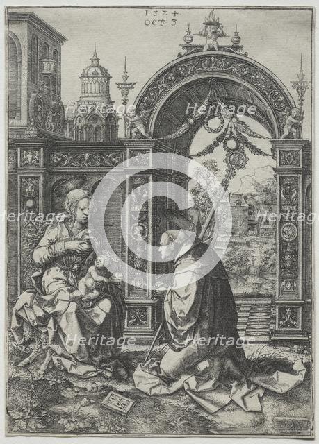 The Vision of St. Bernard, 1524. Creator: Dirk Vellert (Netherlandish, 1480/85-1547).