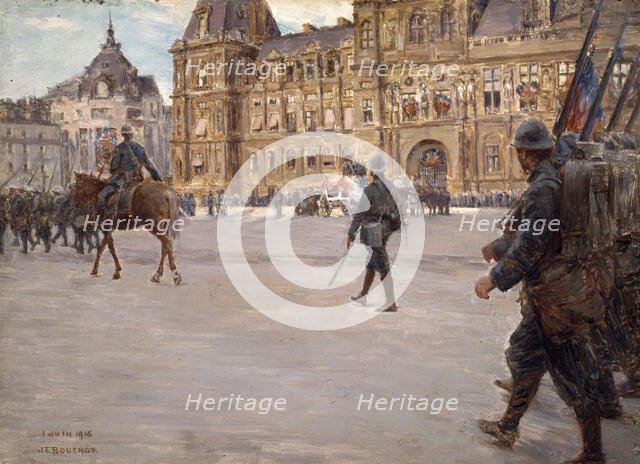 The funeral of General Gallieni (1849-1916), June 1, 1916. Creator: Joseph Felix Bouchor.