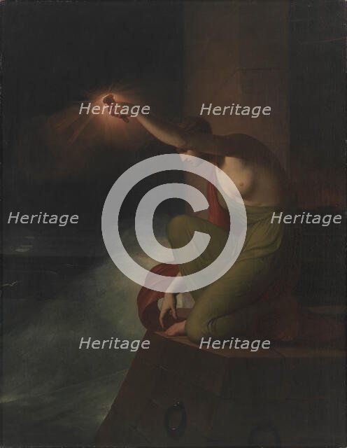 Hero Waiting for Leander, 1808. Creator: Høyer, C.F. (Christian Fædder) (1775-1855).