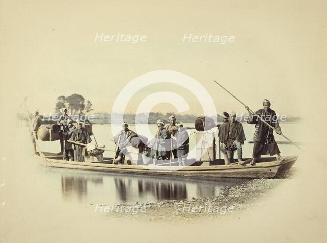 Group on Boat, about 1868. Creator: Felice Beato.