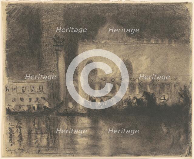 Memory of Venice: the Palazzo Ducale and the Piazzetta, c. 1900-1920. Creator: Eugene Laurent Vail.