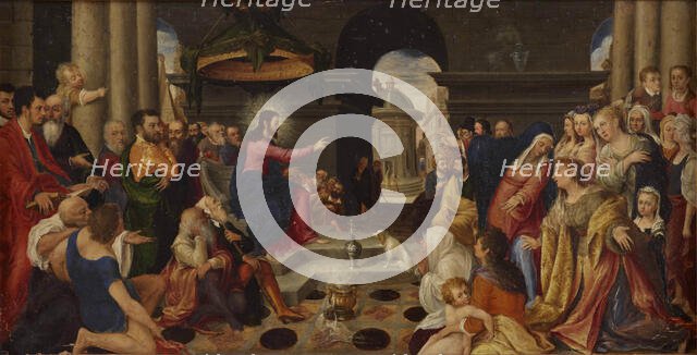 Jesus preaches to Martha and Mary, 16th century. Creator: Longhi; Luca (1507-1580).