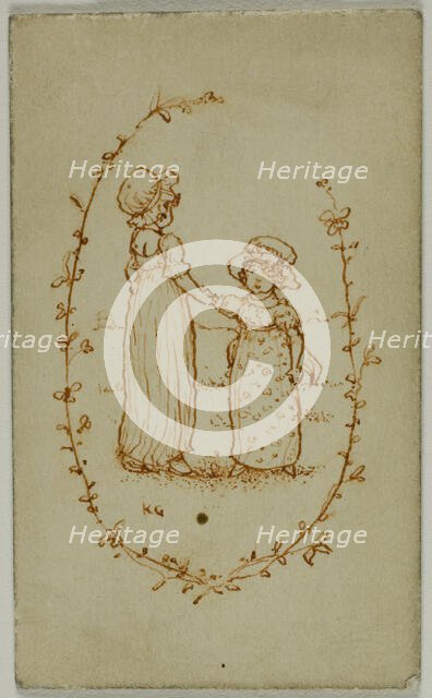 Vignette of Two Girls (recto); Athena (verso), n.d. Creator: Catherine Greenaway.