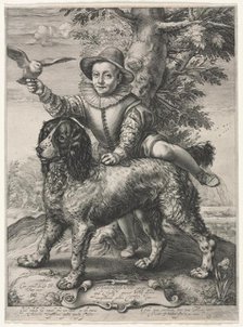 Portrait of Frederick de Vries and His Dog, 1597. Creator: Hendrick Goltzius (Dutch, 1558-1617).