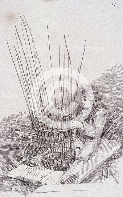 'Prickle Maker', Cries of London, (c1819?). Artist: John Thomas Smith