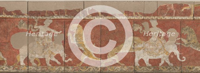 Wall painting from the Red Hall of the Palace in Varakhsha. Fragment.