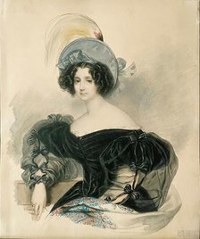 Portrait of Janette (Anna) Ivanovna Lopukhina, née Baroness von Wenckstern (1786-1869), 1833. Creator: Briullov; Karl Pavlovich (1799-1852).