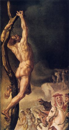 'Calvary', detail from left side panel, 1545-1550. Artist: Maerten van Heemskerck