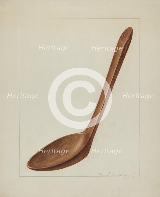 Wooden Spatula, c. 1938. Creator: Manuel G. Runyan.