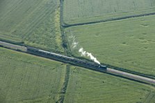 Steam train on the West Somerset Railway near Dunster, Somerset, c2010s(?). Artist: Damian Grady.