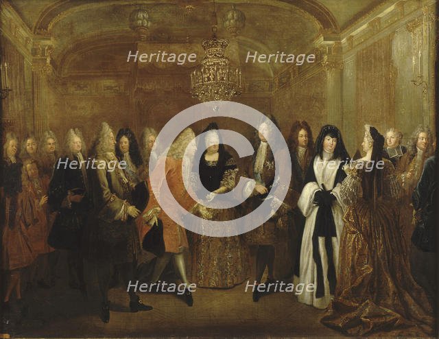 Louis XIV receives Prince August, the future King of Poland and Elector of Saxony, ca 1714. Creator: Silvestre, Louis de (1675-1760).