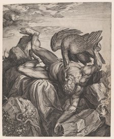 Tityus Punished in Hell, 1566. Creator: Cornelis Cort.