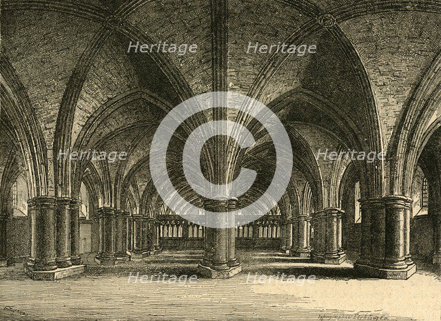 'The Church of St. Faith, The Crypt of Old St. Paul's, from a view by Hollar', (1897).  Creator: Unknown.