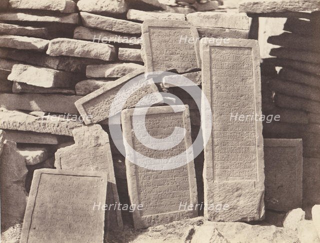 Assouan, Cimetière Arabe - Inscription Funéraires, 1851-52, printed 1853-54. Creator: Félix Teynard.