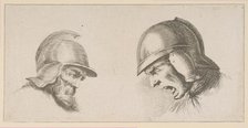 Two Heads of Old Soldiers, after 1641. Creator: Peregrine Lovell.