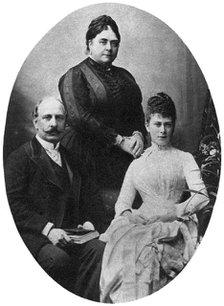 Queen Mary and her parents, the Duke and Duchess of Teck, c1890-1900, (1935). Artist: Unknown