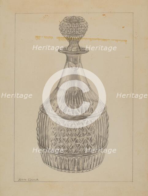 Decanter, c. 1937. Creator: John Dana.