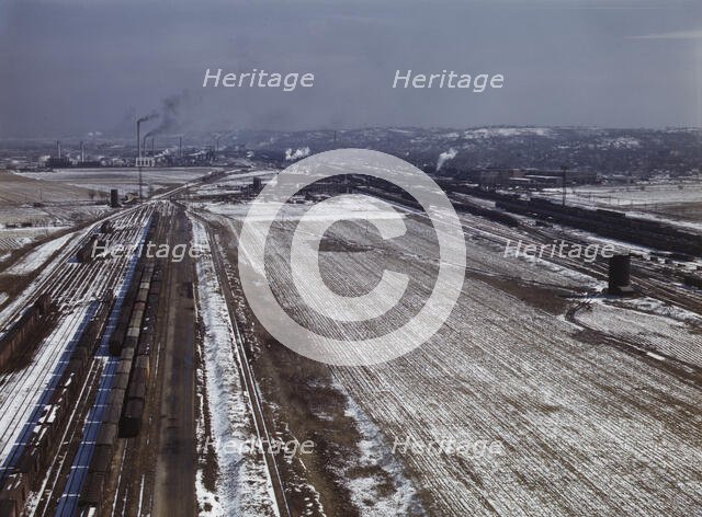 Santa Fe R.R. yards and shops, Argentine, Kansas. , 1943. Creator: Jack Delano.