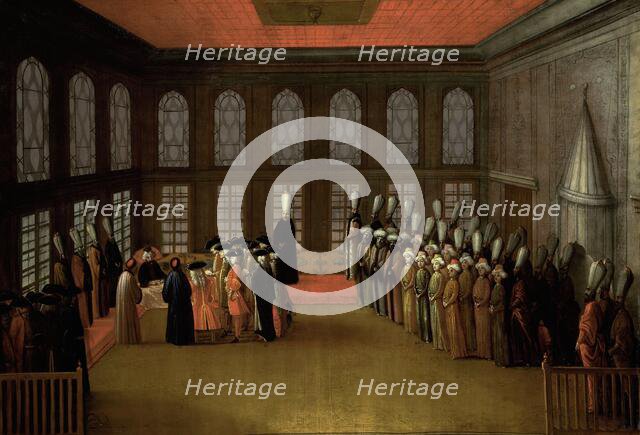 An Ambassador's Audience with the Grand Vizier in his Yali on the Bosporus (Ambassador Cornelis Calk Creator: Anon.