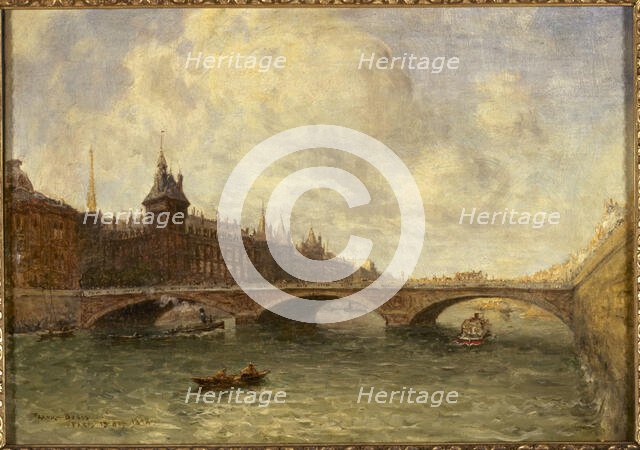 Pont au Change and the Quai de l'Horloge, 1898. Creator: Frank Myers Boggs.