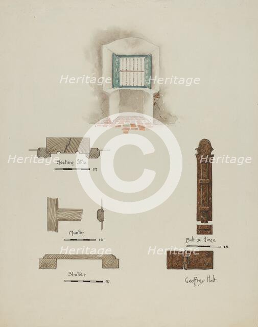 Window Recess, and Casement Details, c. 1939. Creator: Geoffrey Holt.